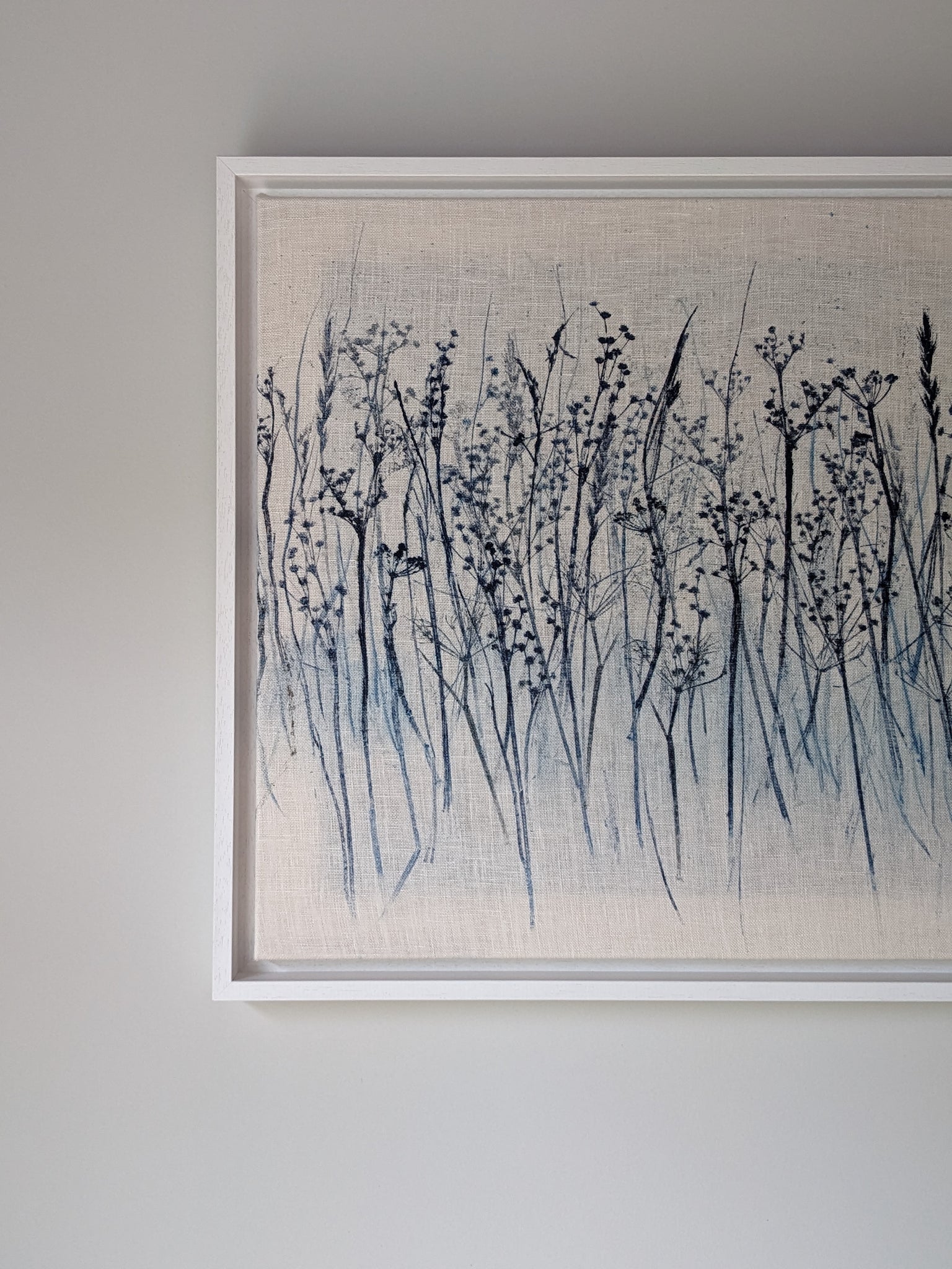 Blue Marsh Meadow Original Artwork on Irish Linen