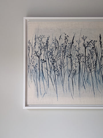 Blue Marsh Meadow Original Artwork on Irish Linen