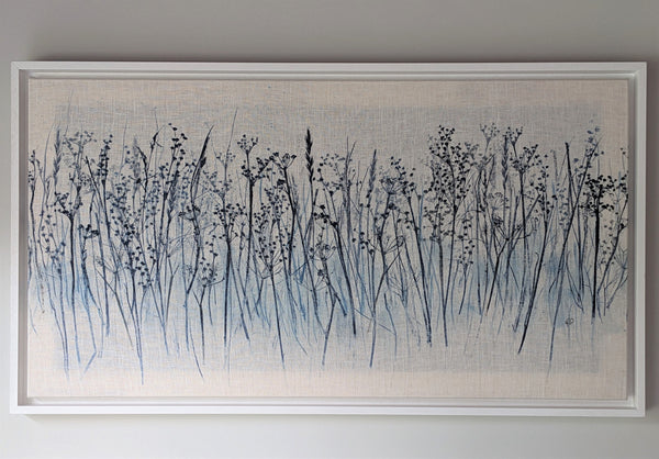 Blue Marsh Meadow Original Artwork on Irish Linen