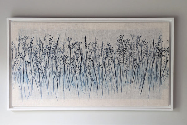 Blue Marsh Meadow Original Artwork on Irish Linen