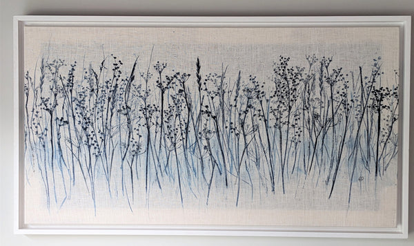 Blue Marsh Meadow Original Artwork on Irish Linen