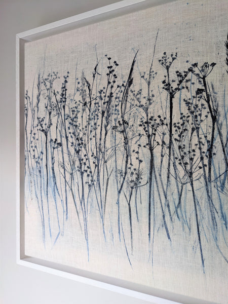 Blue Marsh Meadow Original Artwork on Irish Linen