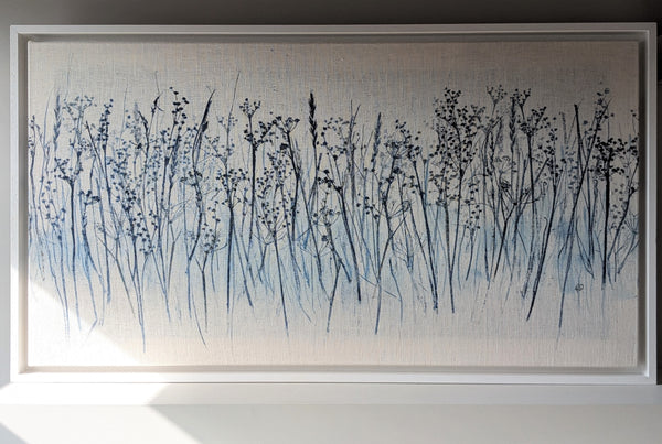 Blue Marsh Meadow Original Artwork on Irish Linen