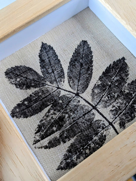 Rowan Leaf Irish Linen Mini Artwork