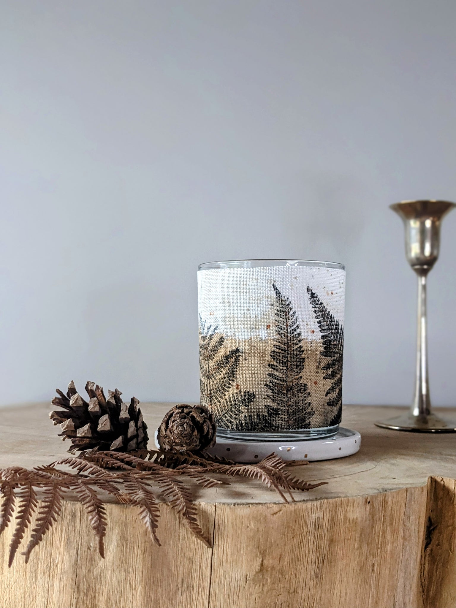 Winter Brackens SOLAS Irish Linen Votive OAK GALL