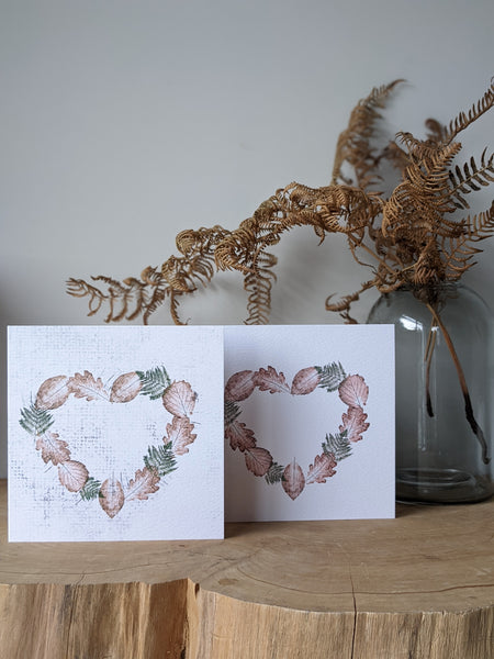 Wild Woodland Heart Art Greetings Card