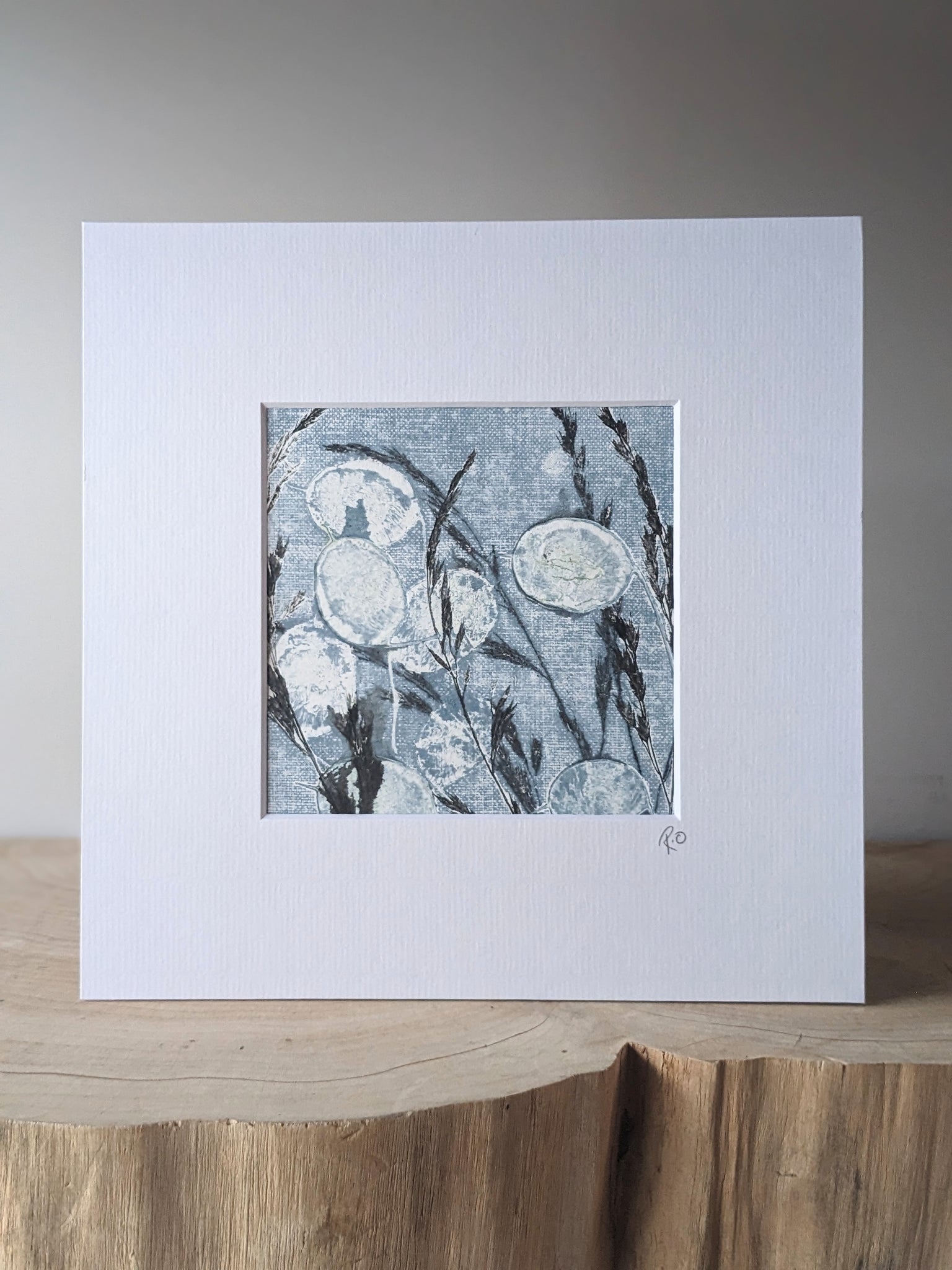 Honesty Seeds Monoprint on Fabriano Paper