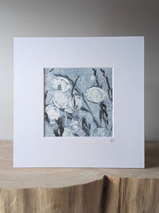 Honesty Seeds Monoprint on Fabriano Paper