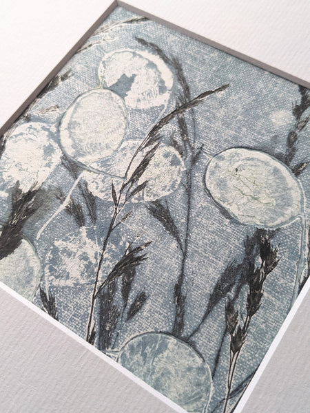 Honesty Seeds Monoprint on Fabriano Paper