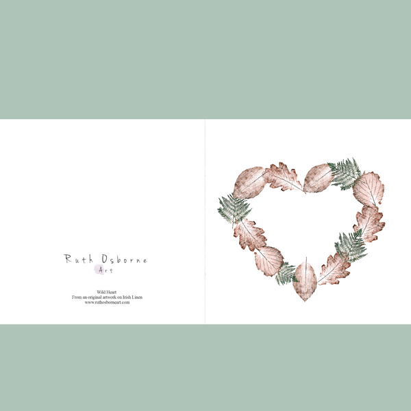 Wild Woodland Heart Art Greetings Card